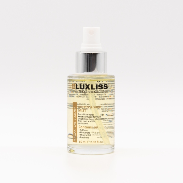 LUXLISS ARGAN OIL LUXURY Shine Mist- Спрей с Арган за Изглаждане и Блясък 60ML