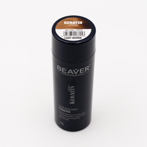 BEAVER Keratin Hair Building Fibers – Кератинови фибри за уплътняване на косата 28гр. - Light Brown