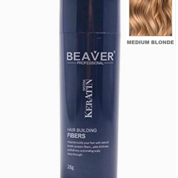 BEAVER Keratin Hair Building Fibers – Кератинови фибри за уплътняване на косата 28гр. - Medium Blonde