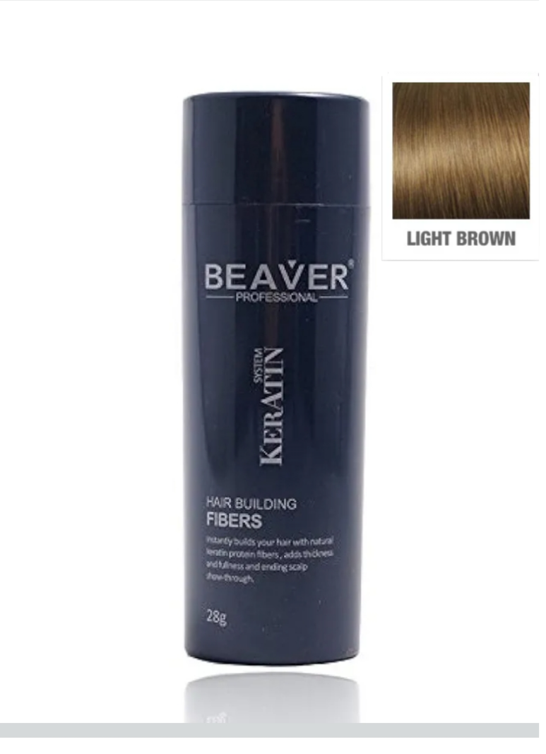 BEAVER Keratin Hair Building Fibers – Кератинови фибри за уплътняване на косата 28гр. - Light Brown